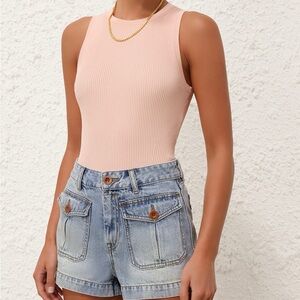 Zimmermann Tiggy Racer Ribbed Knit Tank - Sz 1 (Australia size) Pink - NWT